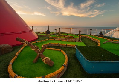 Mini Golf Course On Board The Ship