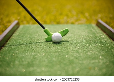 Mini golf on a sunny day. A game for aristocrats.  - Powered by Shutterstock