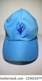 Mini Heart Finger Embroidered Blue Cap