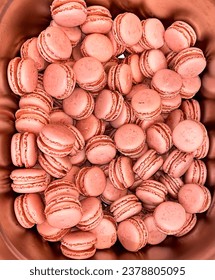 Mini macarons , raspberry, close-up