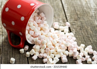 Mini Marshmallows In Red Mug