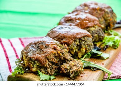 Mini Meatloaves With Zippy Tomato Sauce. Calgary, Alberta, Canada