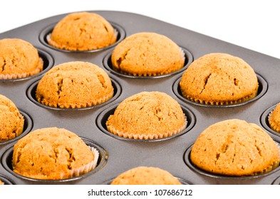 Mini Muffins In Metal Baking Tray