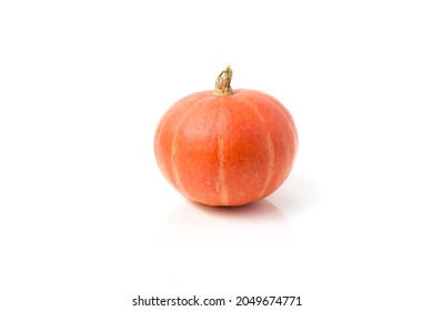 Mini Orange Pumpkin Isolated On White Background                                   