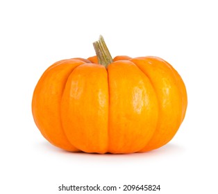 Mini Orange Pumpkin Isolated On A White Background.