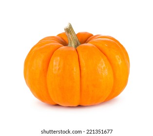 Mini Orange Pumpkin Isolated On A White Background.