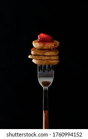 Mini Pancakes On A Fork