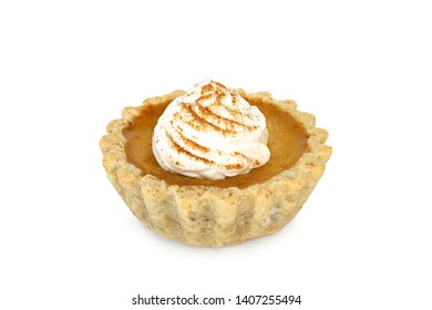 Mini Pumpkin Pie Isolated On White Background