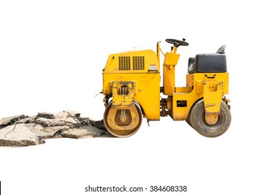 Mini Steamroller Isolated On White Background