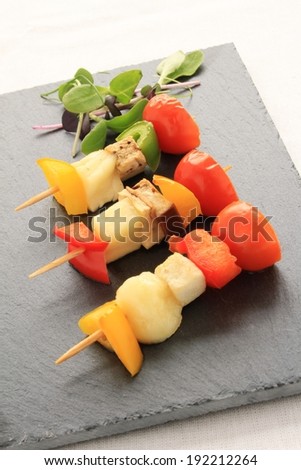 Similar – Image, Stock Photo Tomato mozzarella skewers with basil