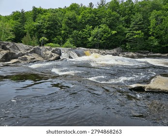 mini waterfall and rapids in a river