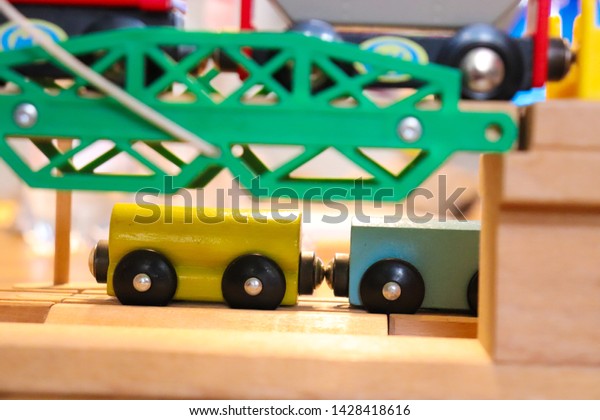 wooden train magnets