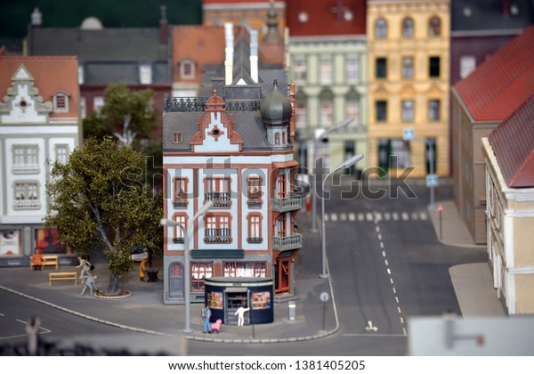 Miniature building model objects at December 23,\
2016, in Budapest,\
Hungary
