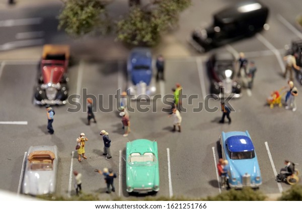Miniature building model objects at January 20,\
2020, in Budapest,\
Hungary