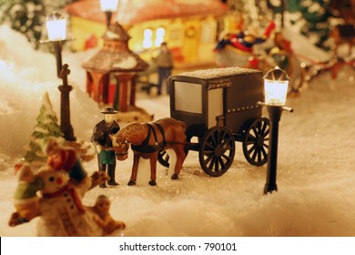 Miniature Christmas Village Amish Buggy