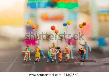 Miniature family using as background International day of families concept.
