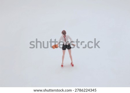 a Miniature figure cleaning surface using cloth tool
