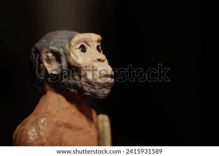 miniature figurine portrait of a caveman