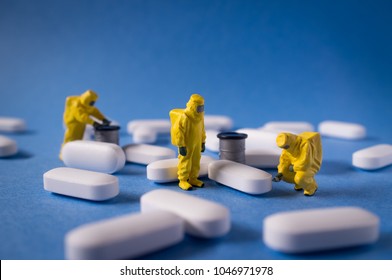 Miniature Hazmat Team Inspects Hazardous Pain Killer Pills