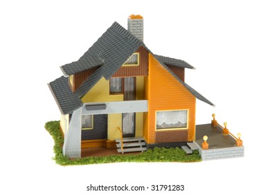 Miniature House Isolated On White Background