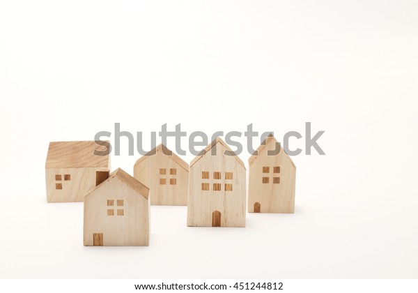 Miniature Houses On White Background Building Stock Photo Edit