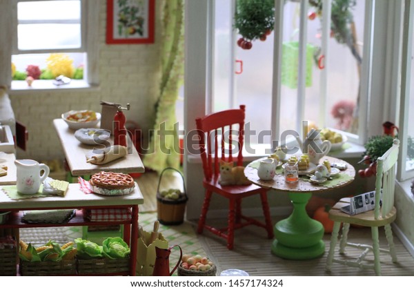 Miniature Kitchen Doll House Apple Kitchen Stock Image Download Now