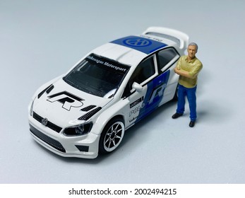 Miniature Model Volkswagen Polo R WRC With American Diaroma