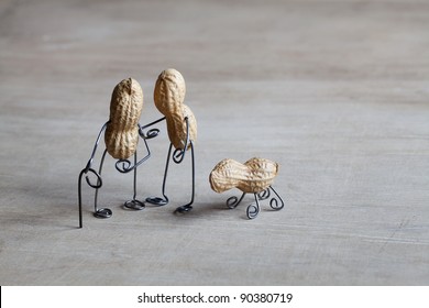 Miniature with old couple walking together - Shutterstock ID 90380719