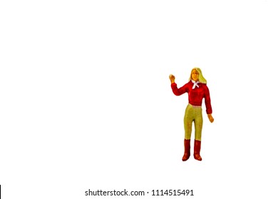 Miniature People Office, Worker, And Farming Concept In Variety Action On White Background With Space For Text