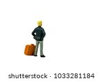 Miniature people office, worker, shopping and traveler concept in variety action on white background with space for text