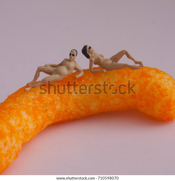 Miniature People On Cheese Puff Everyon