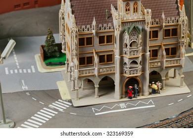 The Miniature Plastic Model Town Scenery Represent The Model Toy Train Concept Related Idea.