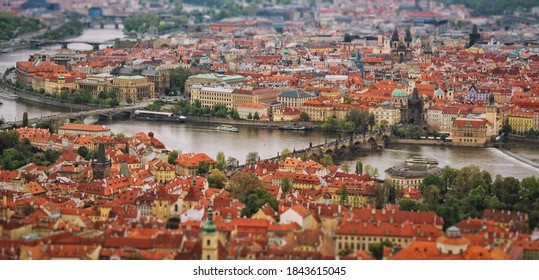 Miniature Prague, Scenic View With Miniature Effect