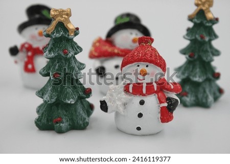 Miniature Snowman Figurine Set for Model Railroad Village
