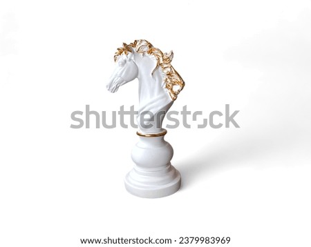miniature statue white  horse on a white background