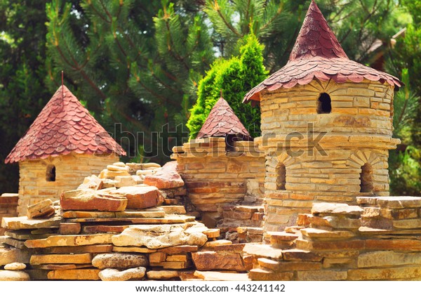 Miniature Style Castle Fortress Medieval Style Stock Photo Edit