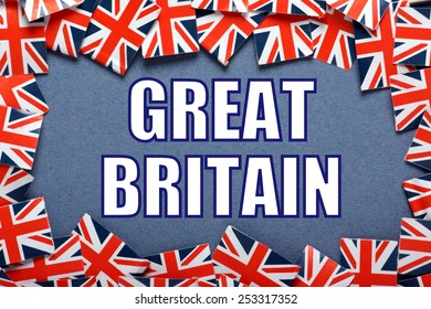 Miniature Union Jack Flags United Kingdom Stock Photo 253317352 