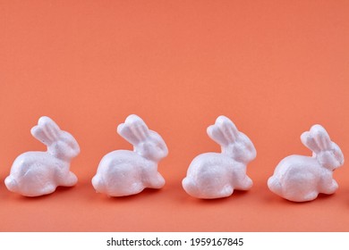Miniature White Bunnies Side View.
