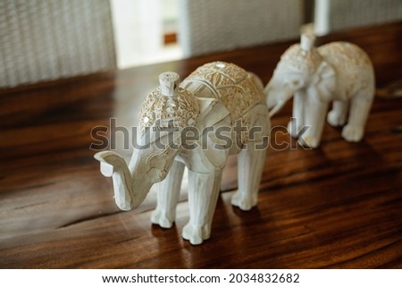 Miniature white elephant statue for the room