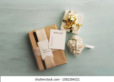 Miniature Wish List On Wedding Gift Box