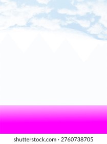Minimal abstract background featuring soft blue sky clouds on top and smooth purple gradient floor at bottom. Clean modern composition with large copy space, perfect for business banner, social media post, website header, presentation background, and creative design projects. Elegant and simple layout suitable for branding, marketing, and digital use.