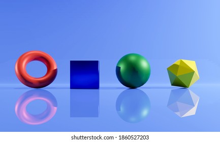 Minimal abstract background with geometric elements. 3d illustration