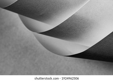 Minimal Abstract Paper Sculpture In Black And White