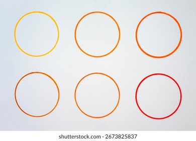 Minimal abstract pattern of six gradient circles on white background