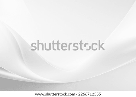 minimal abstract white background with smooth curve, flowing satin waves for backdrop design for product or text over backdrop design.