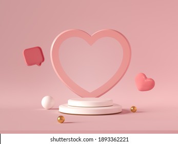 Minimal background, mock up with podium for product display,Abstract white geometry shape background minimalist Valentine's day pink background,Abstract mock up backgroundup 3D rendering. - Shutterstock ID 1893362221