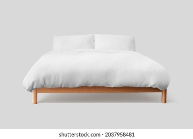 Minimal Bed With White Bedding
