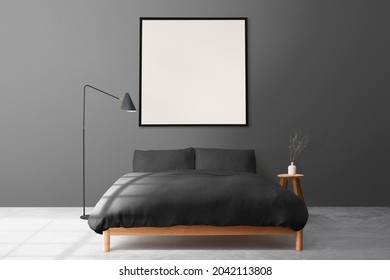 Minimal Bedroom Interior Design In Gray Tone