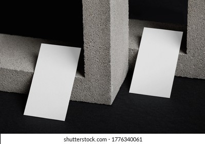 Minimal Business Card Mockup With Concrete Block