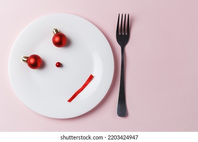 Minimal Composition Of Indifference Smiley. Food Concept. Copy Space